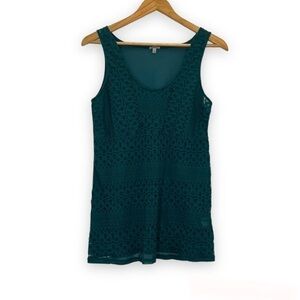 𝅺CHARLOTTE Russe Teal Green Lace Front Tank Top XL